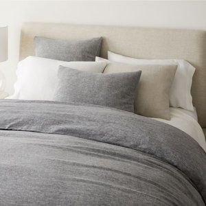West Elm European Flax King Linen Duvet cover in Slate